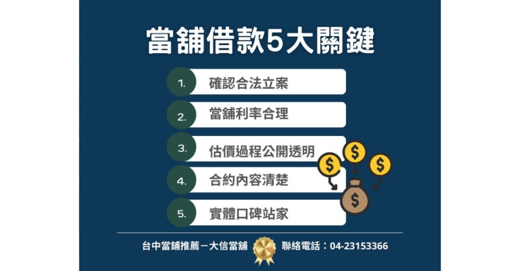 當舖借款注意事項